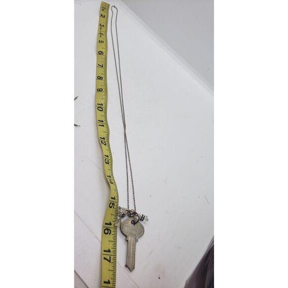 Vintage Key To Success Necklace Hand Stamped Embellished Business College Gift - Picture 8 of 15